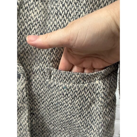 Christopher Wool Tweed Blazer Womens Size 13/14 Gray Blue Ivory Vintage -(READ) - Picture 4 of 9
